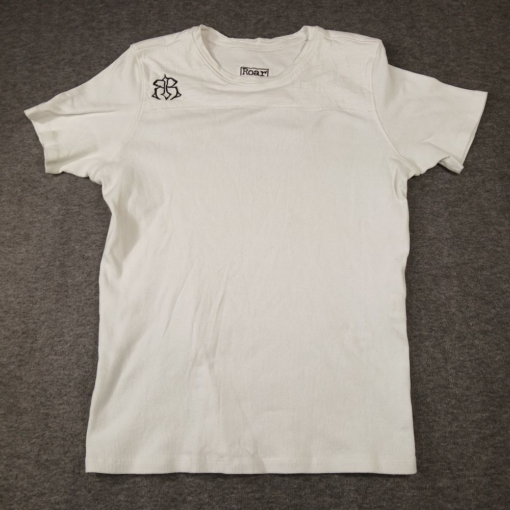 Roar Women's Crew Neck Top Size 2X White‎ Made In The USA 100% Cotton